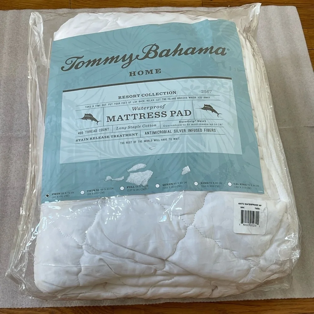 Tommy Bahama 400 Thread Count Waterproof Mattress Pad